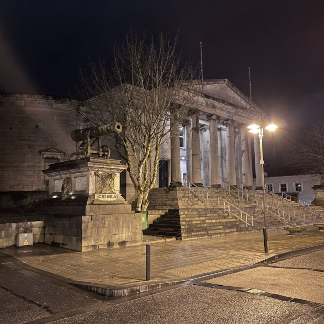 Tralee Courthouse at night